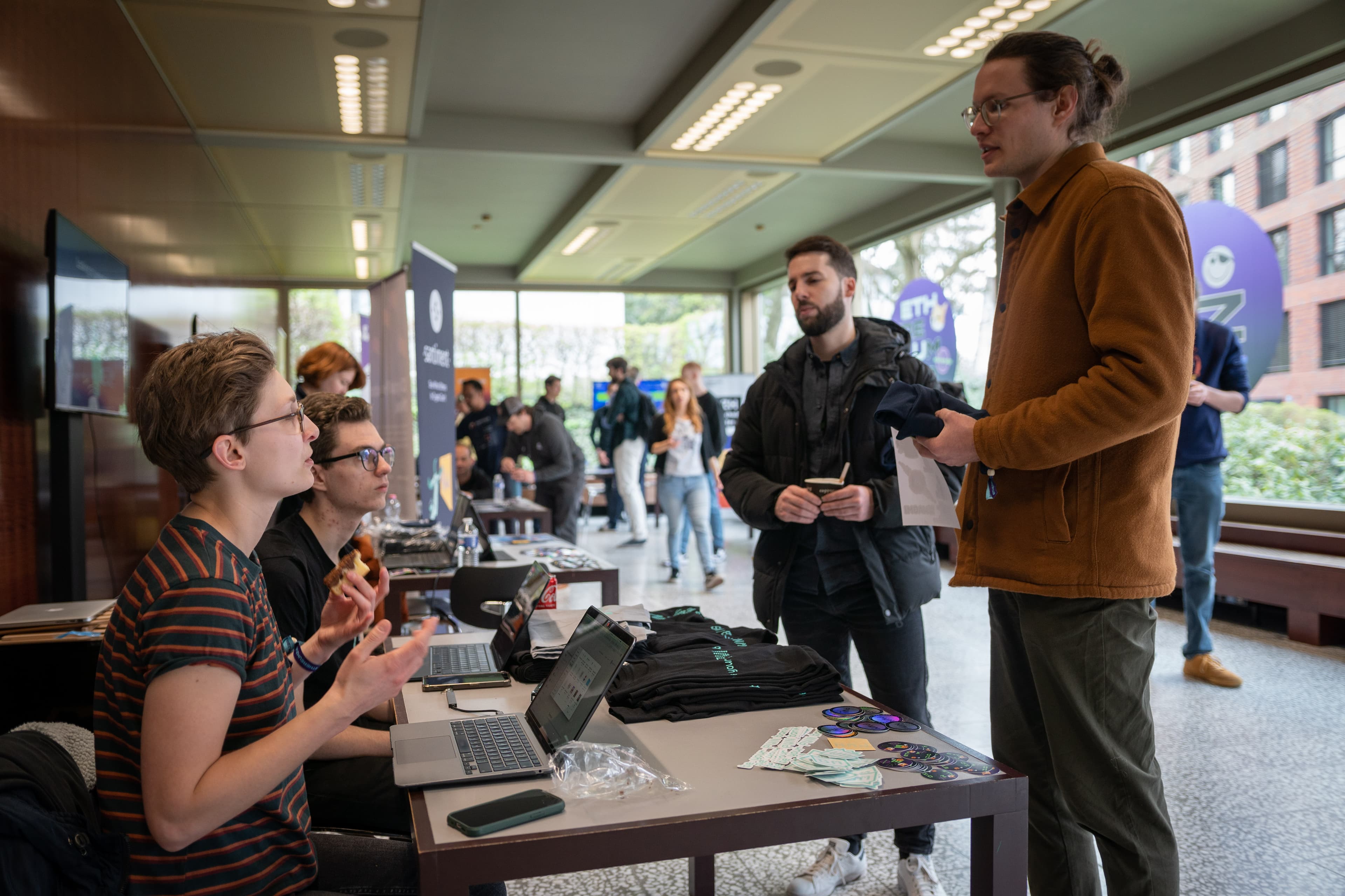 Me (Petra) & Vojta talking with the attendees